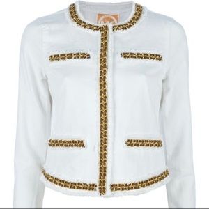 Michael Kors Denim Twill Chanel Chain Jacket